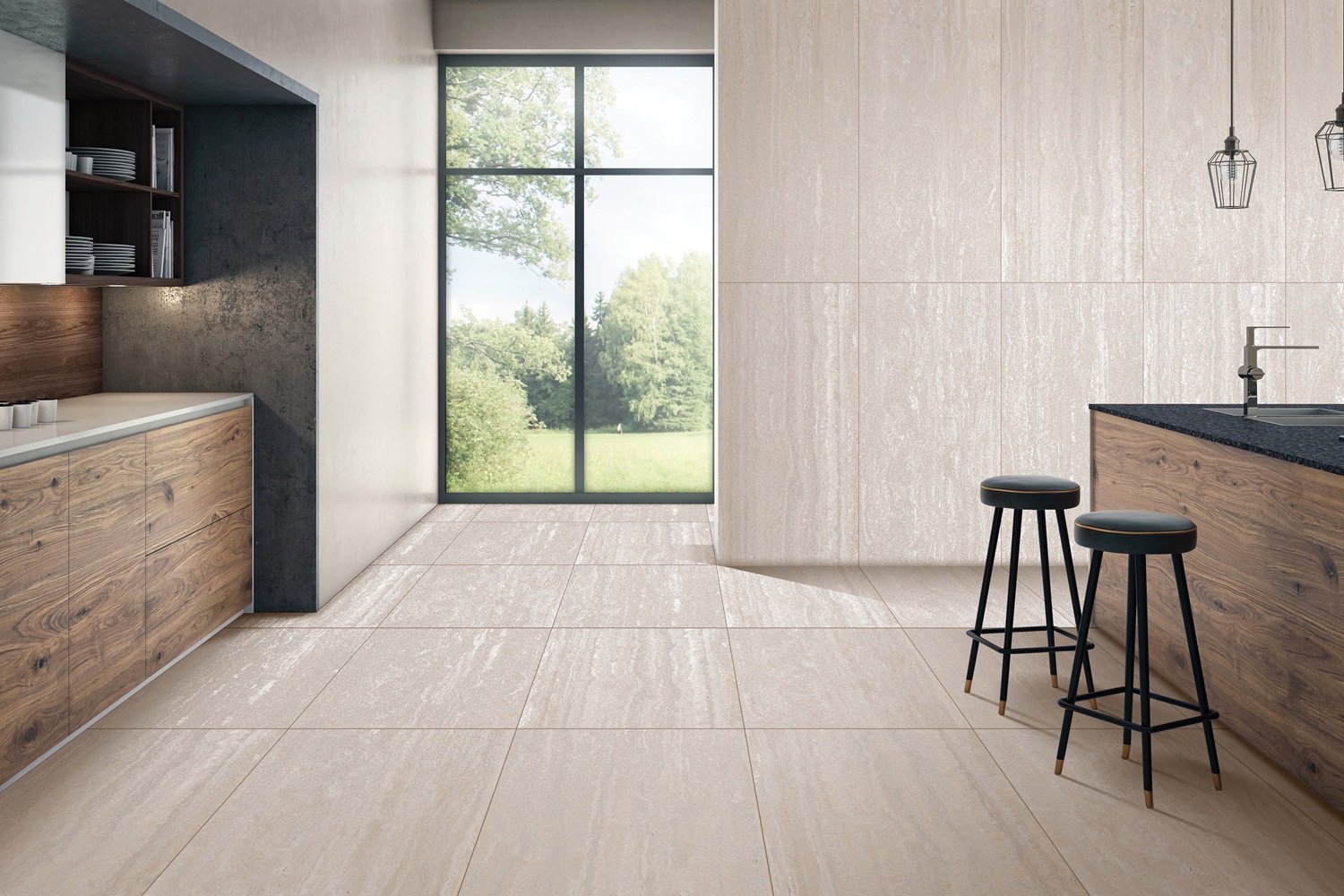 На пол Juliette Travertino Beige Grit Granula 60x120 - фото 6