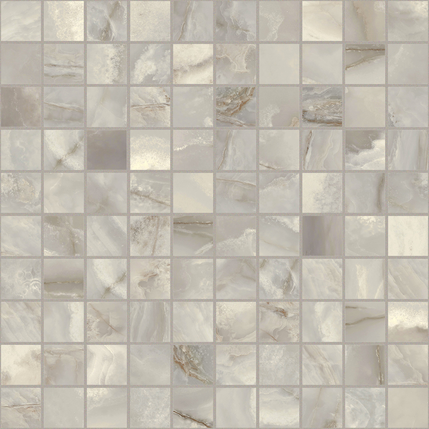 767657 На пол Onyx and More Silver Onyx Glossy Mosaico 3x3 30x30