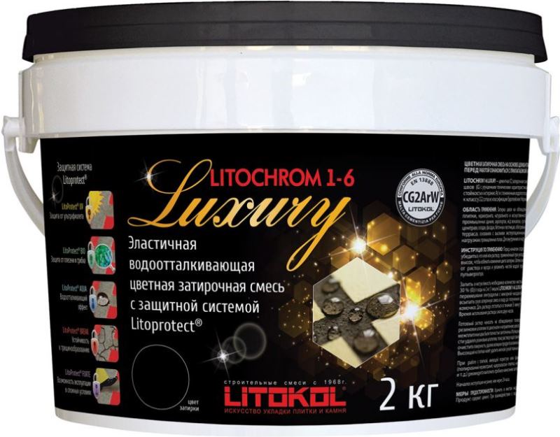  Litochrom 1-6 Luxury LITOCHROM 1-6 LUXURY C.40 антрацит 2кг - фото 3