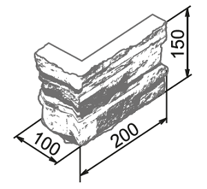 На стену Сорренто 450 Угол 200х100х150х25 - фото 2