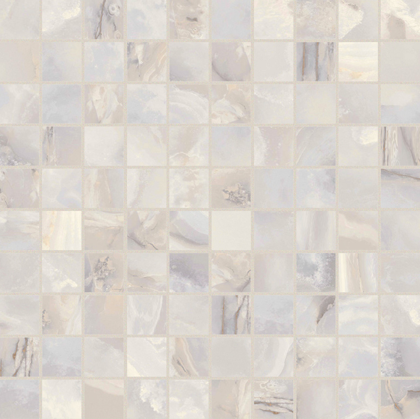 767653 На пол Onyx and More White Onyx Glossy Mosaico 3x3 30x30