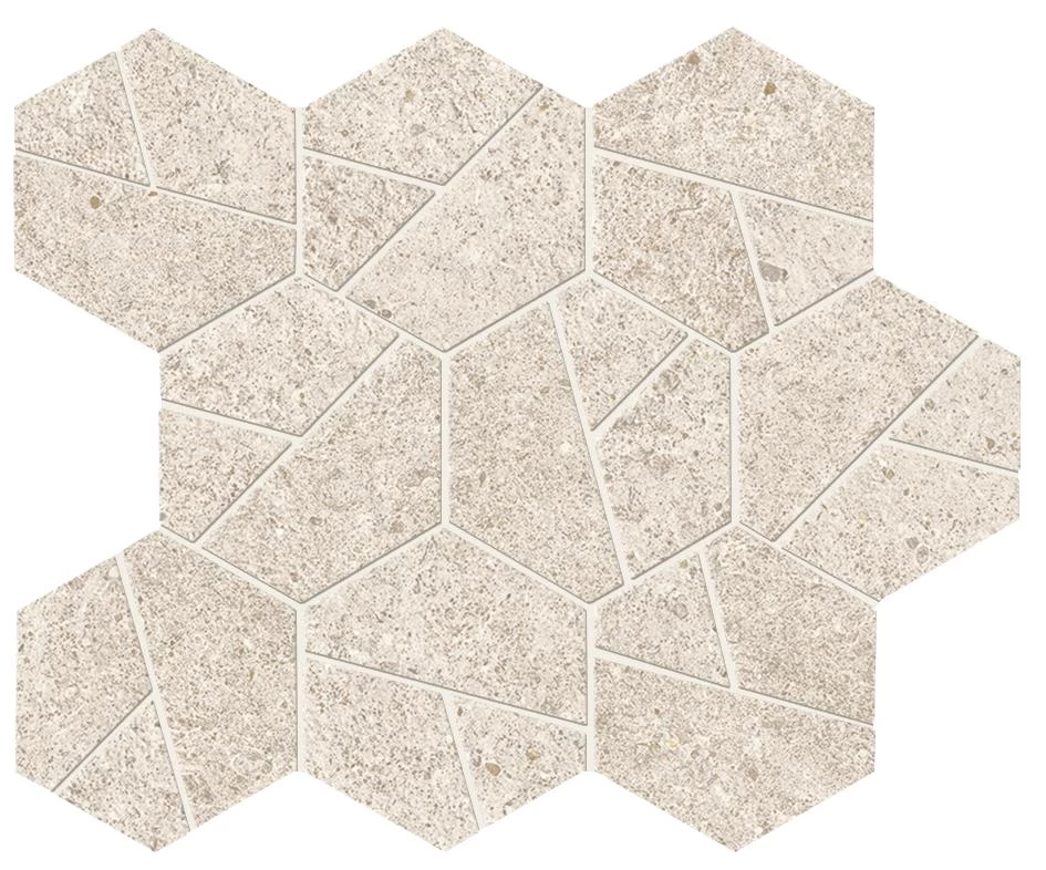 A67I На пол Boost Stone White Mosaico Hex 25x28.5