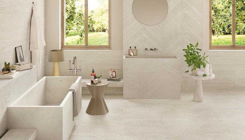 EJ7E На пол Unique Travertine Vein Cut Cream Nat Rett 60x120 - фото 3