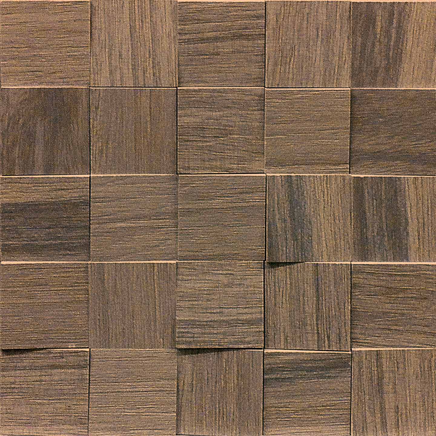 742058 Декор Wooden Tile Of Cdc Walnut Mosaico 3D Inclinato Nat 6x6 30x30