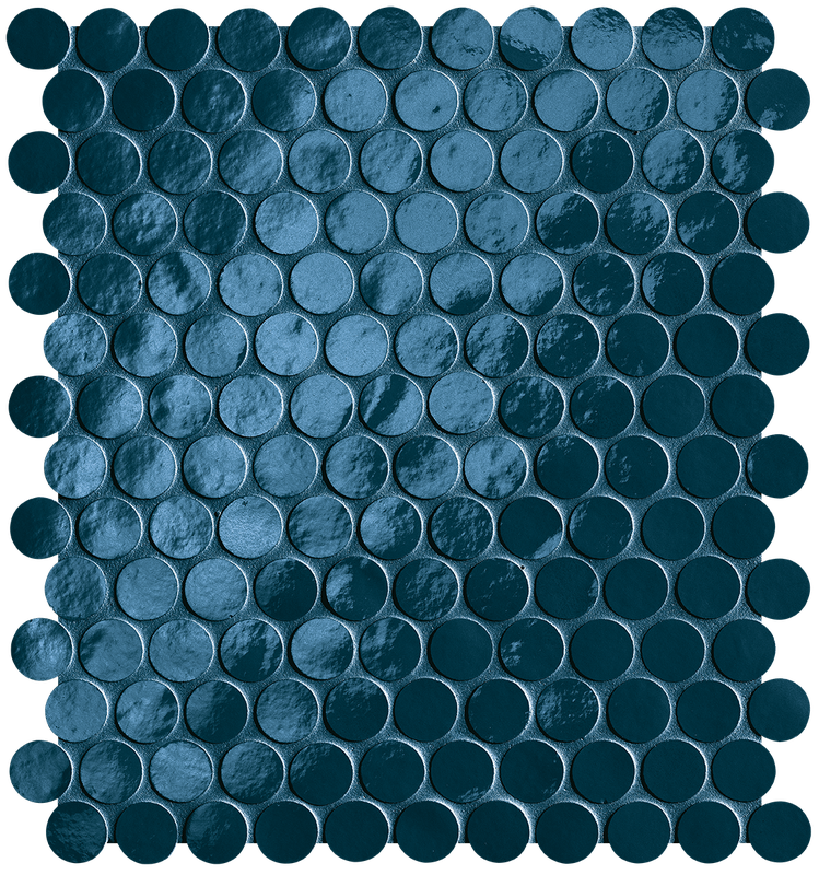 fROH На стену Glim Blu Navy Round Mosaico Brillante 29.5x32.5