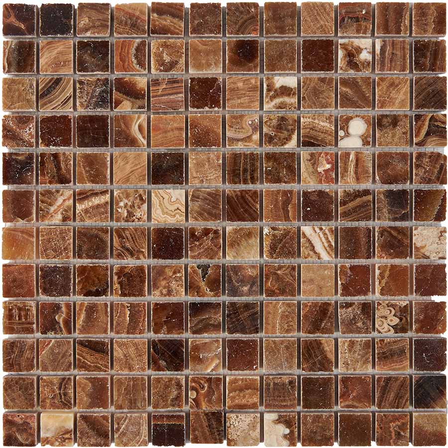 PIX206 На пол Каменная Caramel onyx из оникса полированная 23x23 305х305х8