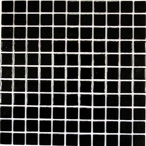 Black glass 4*25*25 300*300 На пол Керамическая мозаика Black glass