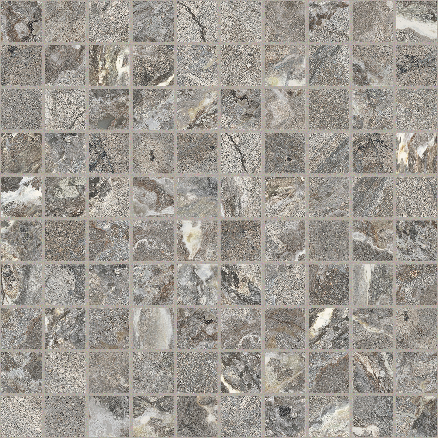 767669 На пол Onyx and More Silver Porphyry STR Mosaico 3x3 30x30