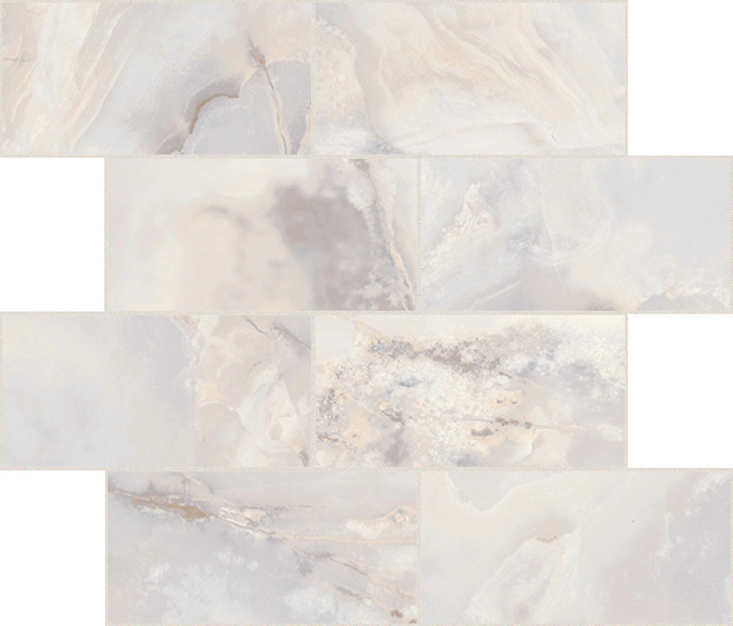 767707 Декор Onyx and More White Onyx Satin Modulo Muretto 6mm 7.5x15 30x30