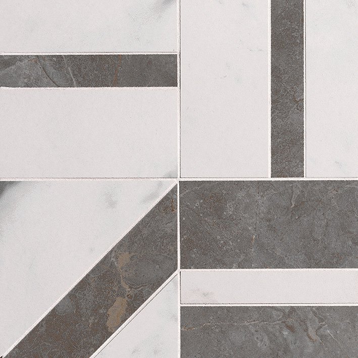 fRDM На пол Roma Stone Carrara / Pietra Grey Deco Mosaico 30x30