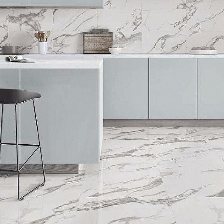 На пол Porcelux Carrara Polished 60x120 - фото 2