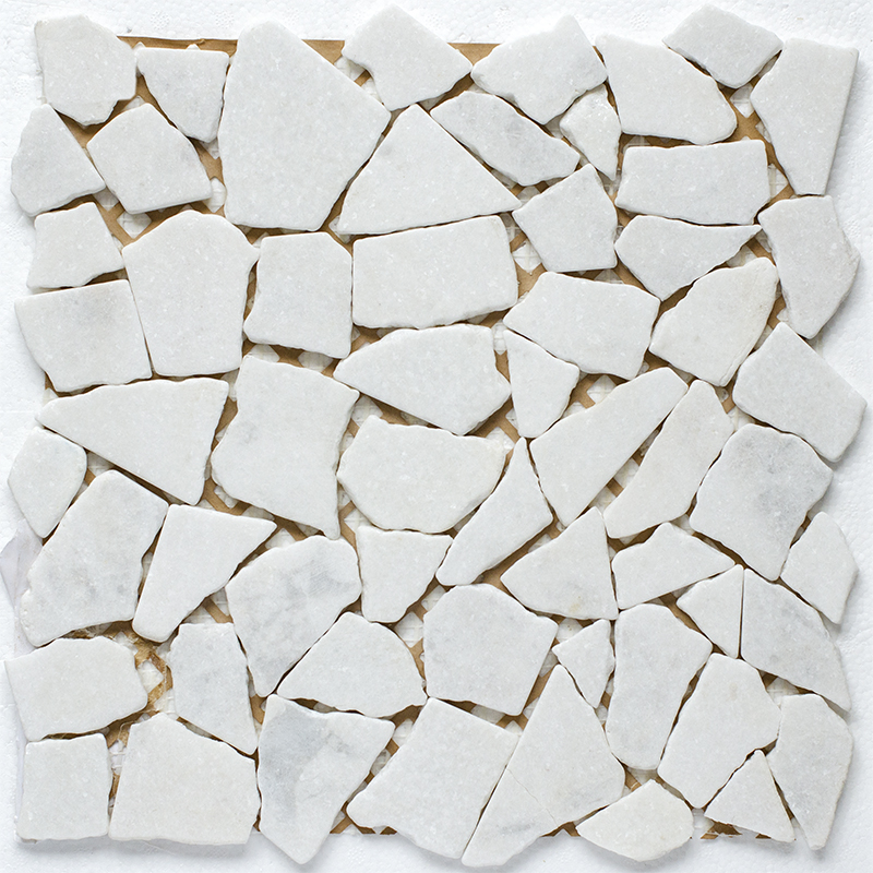 JMST040 На стену Wild Stone мраморная мозаика Split White Matt