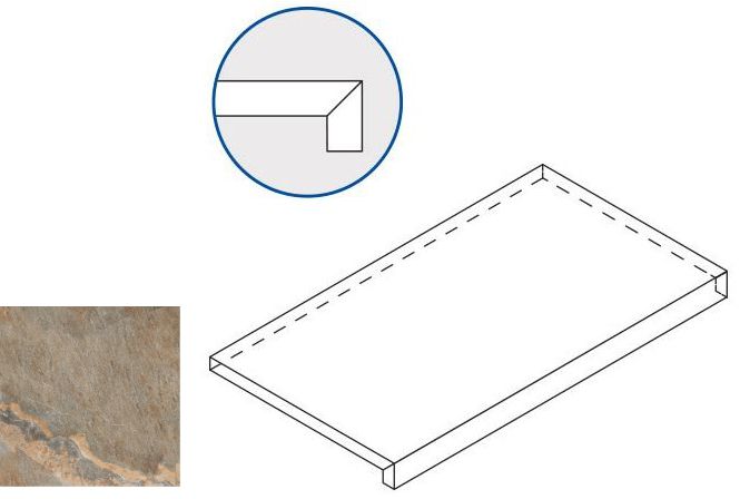 620070000697 Ступень Magnetique X2 Петрол Дарк 33x60 Фронтальная Натуральная