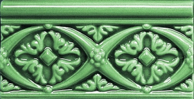 ADMO4006 Бордюр Modernista Relieve Bizantino C-C Verde Oscuro 7.5 15x7.5