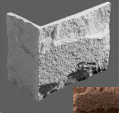 Искусственный камень Турин Угловой элемент 360/7.4(26/12.5)x14.5x3 26x14.5