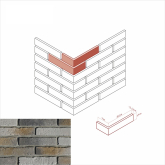 Искусственный камень Бергамо Брик 370-85 угловой 20.5x4.9