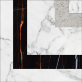 K-1000/MR/t01-cut/100x100x10 Декоративная вставка Marble Trend Тако гидрорезка Carrara Матовый 10x10